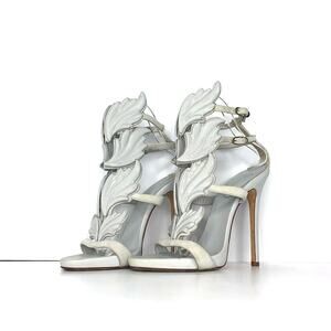Giuseppe Zanotti Cruel Coline Grey Suede Metal Wing Strappy Sandals 36